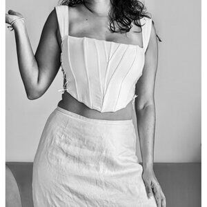 Danielle Guizio‎ Classic Fitted Corset Vanilla Ice  Side Closure S